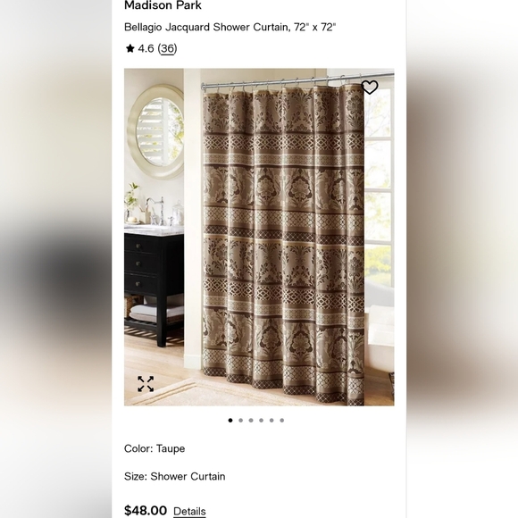 Madison Park Jacquard Shower Curtain 72"×72" NEW - Picture 5 of 6